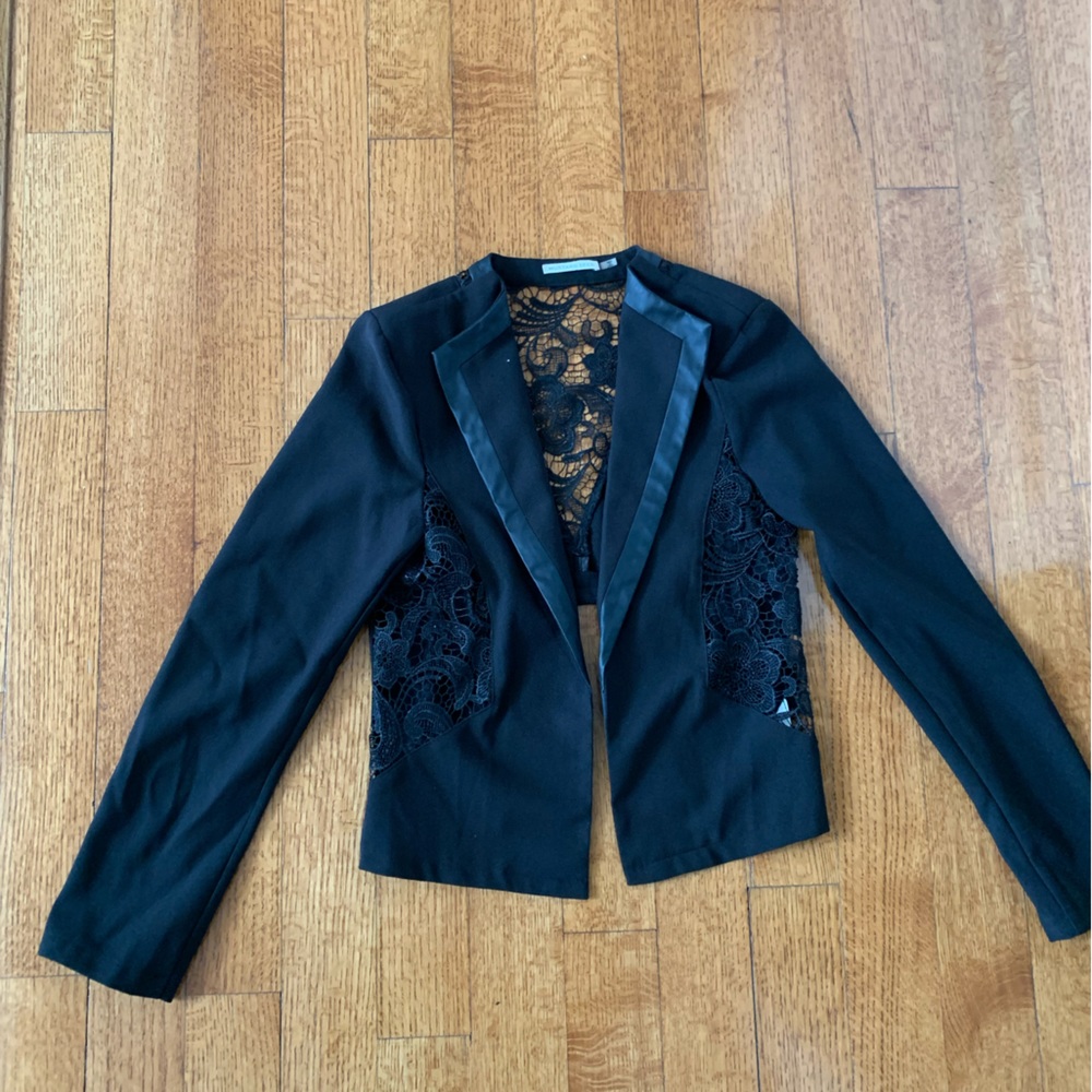 Black Blazer - Lace cuts